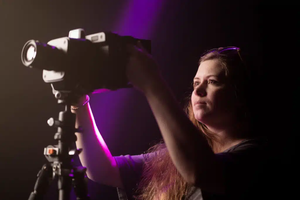 film student recording a live show