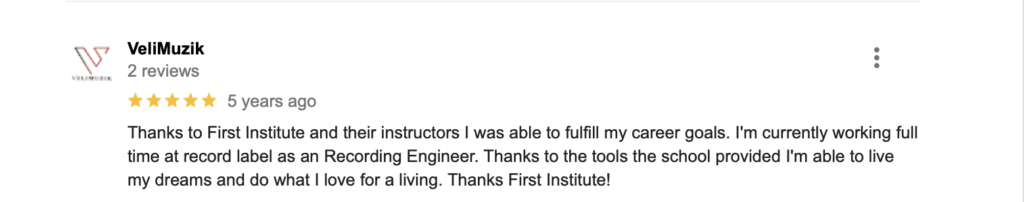 FIRST Institute google review