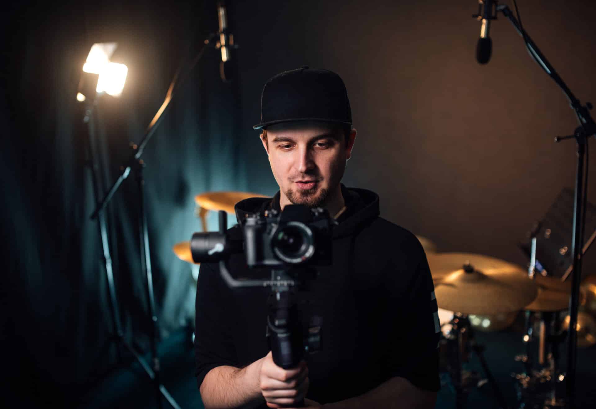 Film student in studio