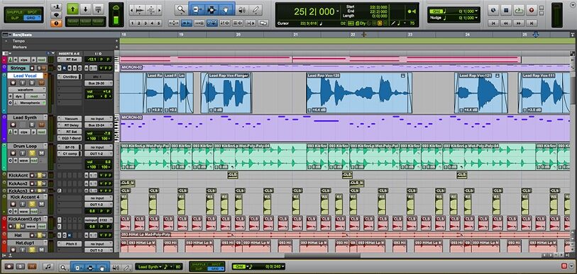 protools isolated audio tracks